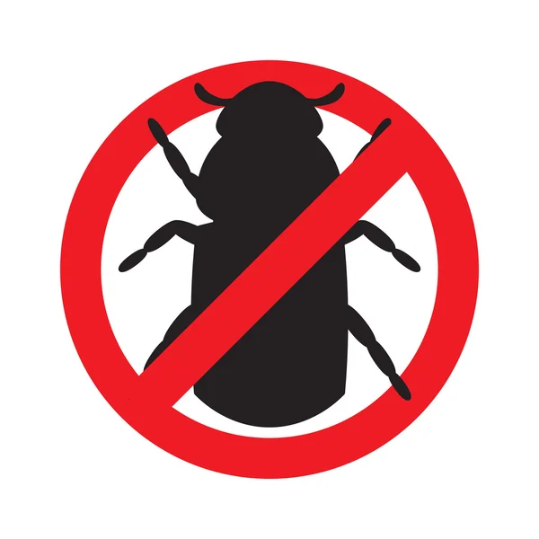 Firma che vieta lo scarabeo della corteccia. Scarabeo icona corteccia . — Vettoriale Stock