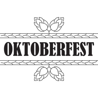 Oktoberfest. Başlık sayfası veya poster koniler şerbetçiotu ile Sonbahar Festivali. Vektör çizim.