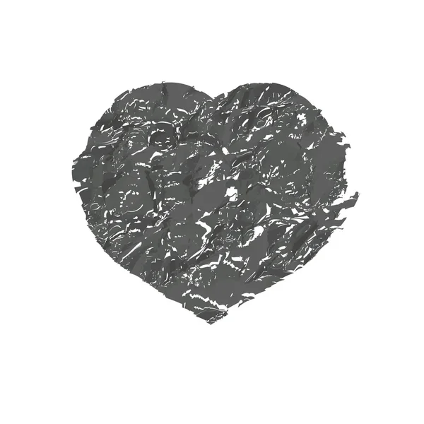 Birçok parçalar halinde kırık koyu gri kalp