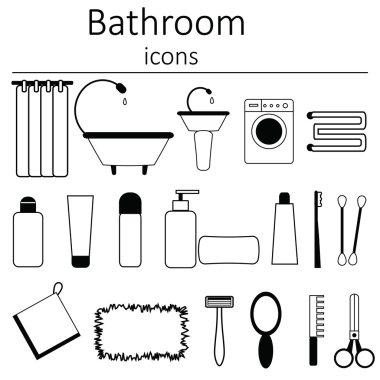 Simgeler koleksiyonu. Tuvalette simgeler.