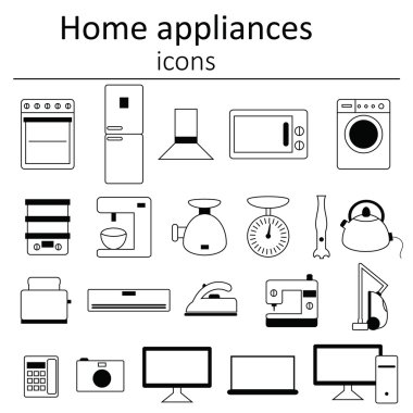Simgeler koleksiyonu. Icon set ev aletleri.