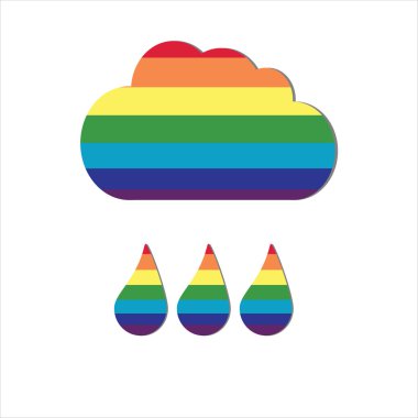 Yağmur bulutları damlayan. Gökkuşağı bulut ve gökkuşağı bırak. Hava durumu.