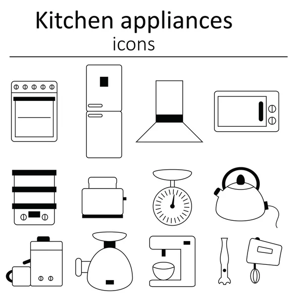 Coleção de ícones. Eletrodomésticos. Conjunto de ícones de aparelhos de cozinha . —  Vetores de Stock