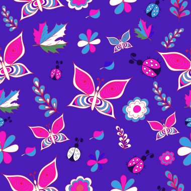 Yaz parlak renk vektör Dikişsiz desen. Yinelenen doku