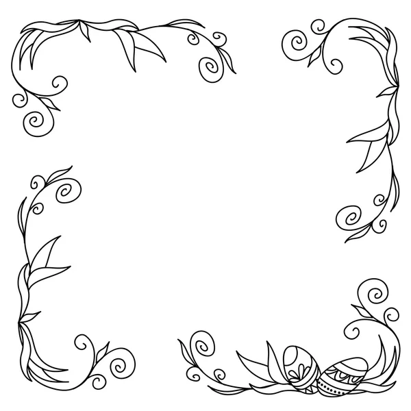 Cadre heureux doodle mandala — Image vectorielle