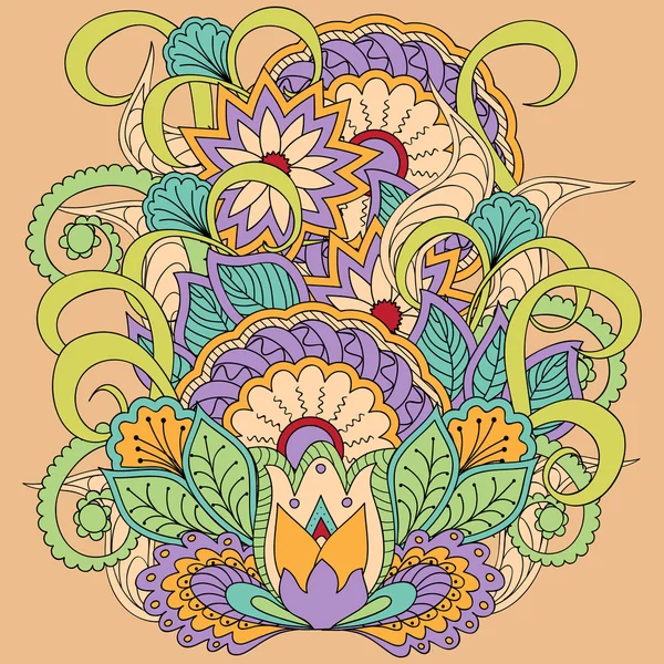 Colorida imagen floral en estilo boho — Archivo Imágenes Vectoriales