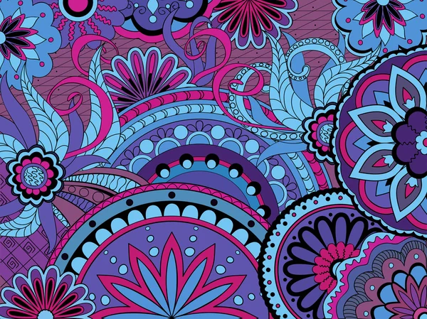 Kleurrijke bloemen achtergrond in boho stijl — Stockvector