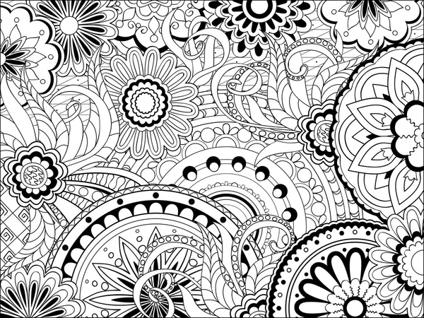 Imagem com mandalas doodle e elementos de emaranhado —  Vetores de Stock