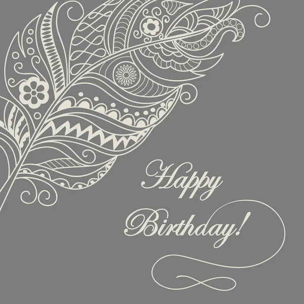 Boho card happy birthday — Stock Vector