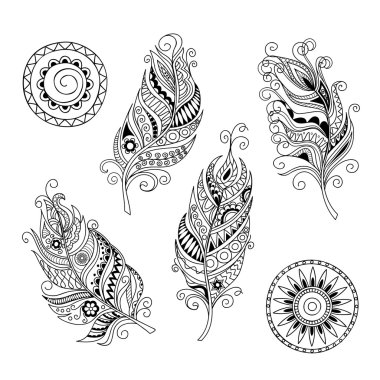 Download Feather And Mandalas Free Vector Eps Cdr Ai Svg Vector Illustration Graphic Art