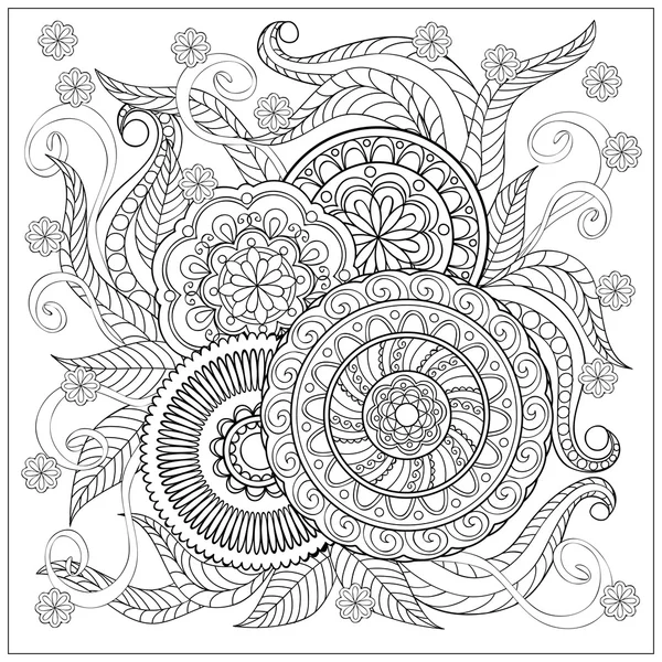 Imade med mandalas och blommor — Stock vektor