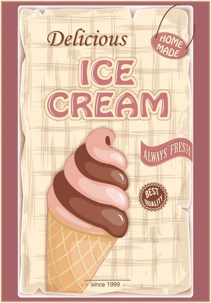 Poster ice cream — Stock Vector