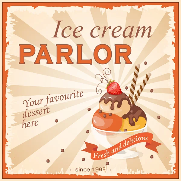 Ice cream parlor — Stockvector