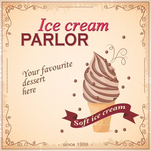 Salón de helados — Vector de stock