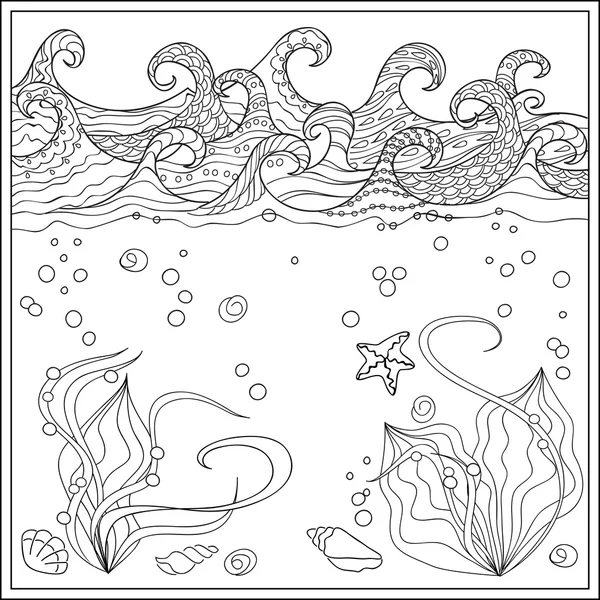 Sea star in de Oceaan — Stockvector