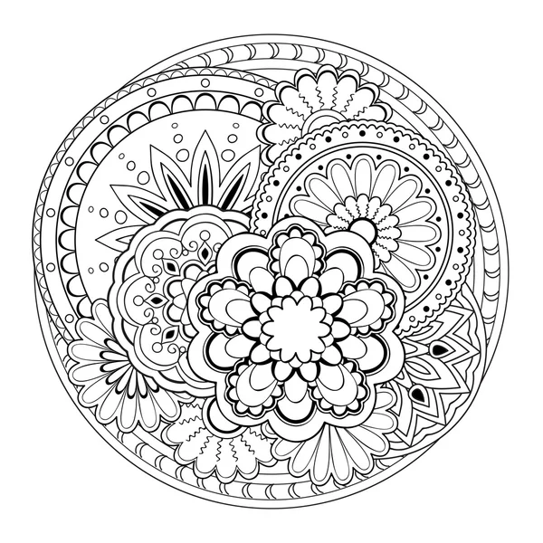 Tangled mandalas coloring — Stock Vector