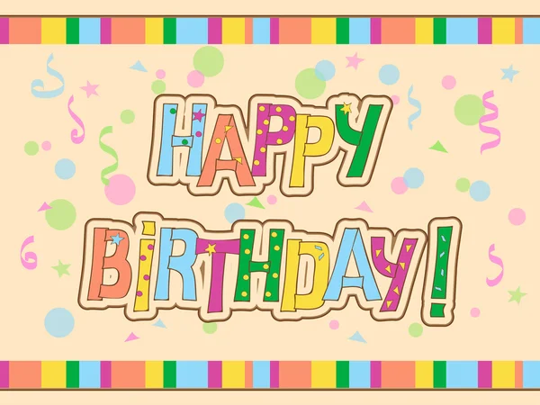 Birthday card with  hand draw text — Stock Vector