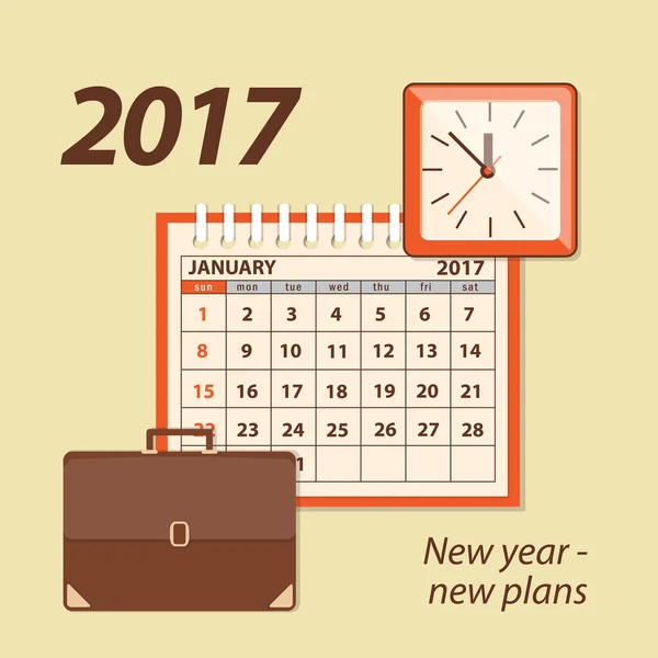 Новые планы на 2017 год — стоковый вектор