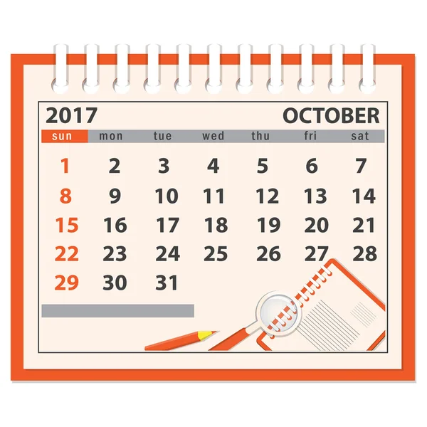 Page of octoberl 2017 — Stock Vector