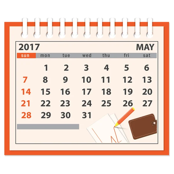 Страница мая 2017 — стоковый вектор