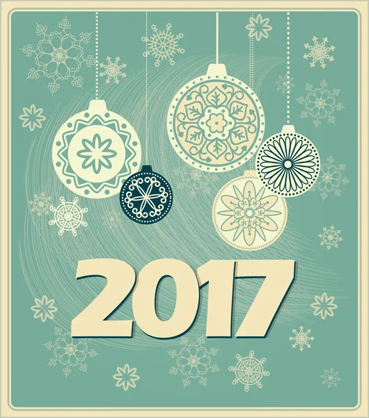 Cartão de ano novo vintage 2017 —  Vetores de Stock