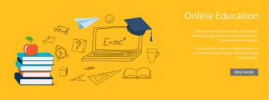Online eğitim için düz tasarım