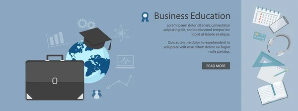 Flat  elements of business education — Wektor stockowy