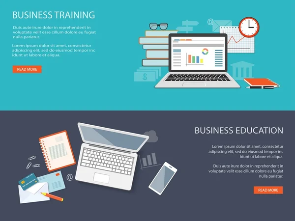 Design for website of business training — Stock Vector