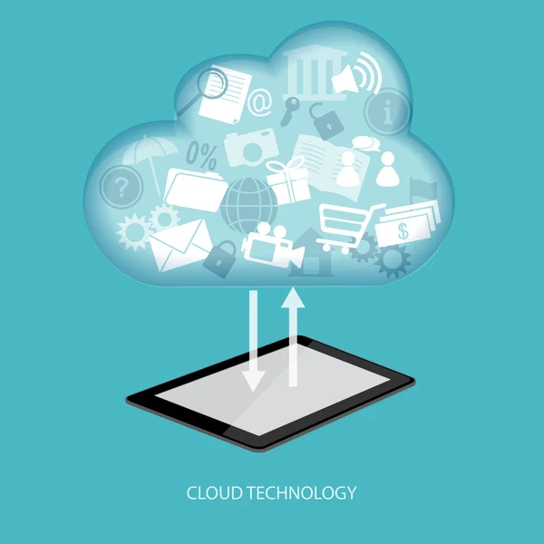 Concept van cloud-technologie — Stockvector
