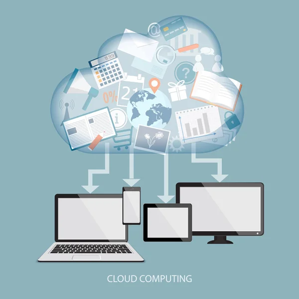 Begreppet cloud computing — Stock vektor