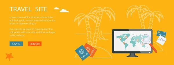 Баннер для туристического сайта — стоковый вектор