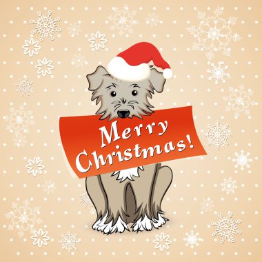 Noel kartı ile karikatür köpek
