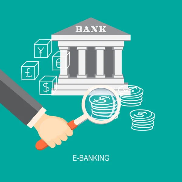 Conceito de banners de e-banking —  Vetores de Stock