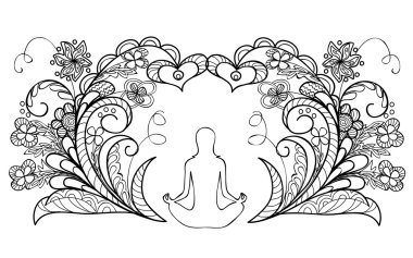 zentangle çiçek kavramı