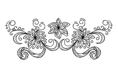 decoration with doodle flowers  clipart