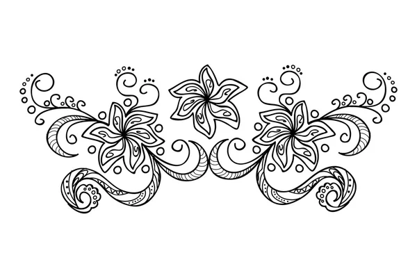 Decoratie met doodle bloemen — Stockvector