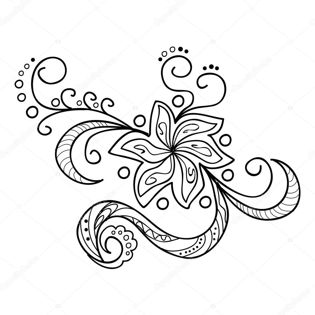 zentangle flowers concept