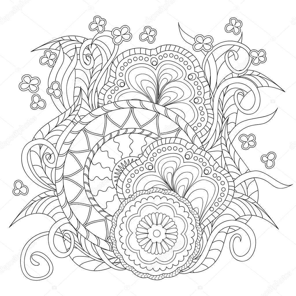 decoration with doodle flowers