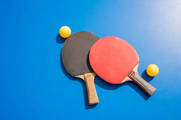 Tableta Tenis Aire Libre Primer Plano Ping Pong Accesorios Para — Foto de Stock