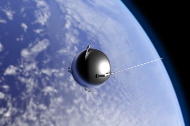 Sputnik Orbiting Earth clipart