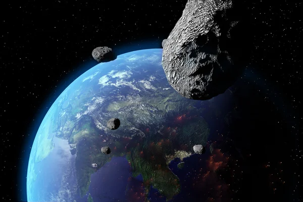 Asteroid Nears Earth — Stock Photo, Image