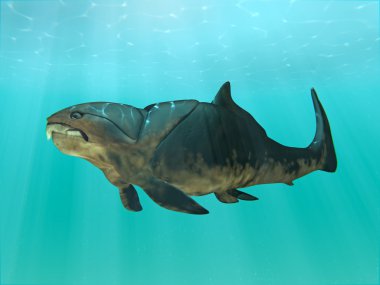 Dunkleosteus Yüzme illüstrasyon