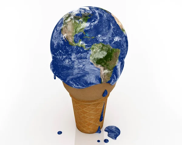 Climate Change - Ice Cream Earth — Stock Photo, Image