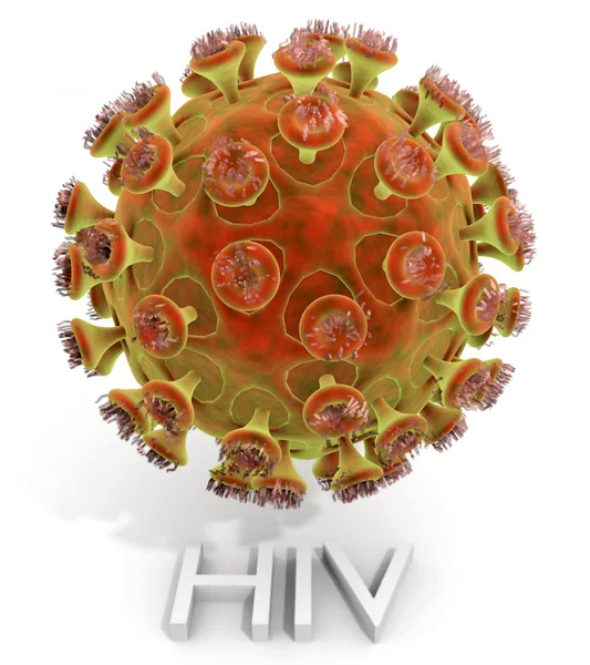 Вирус ВИЧ с текстом — стоковое фото