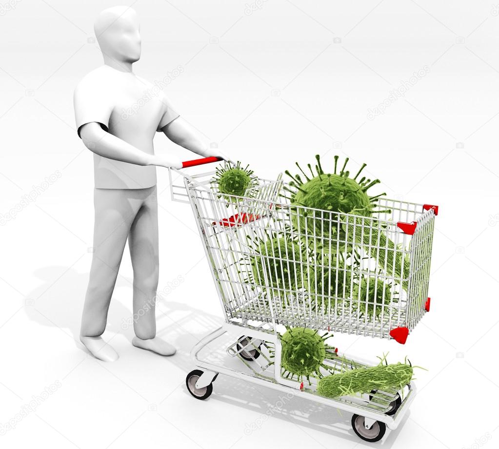 Shopping Cart Full Of Germs Stock Photo by ©auntspray 80084938