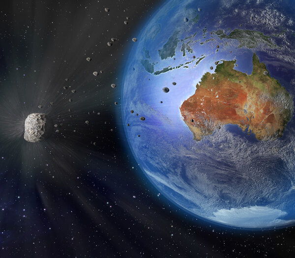 Asteroid Flying By Earth