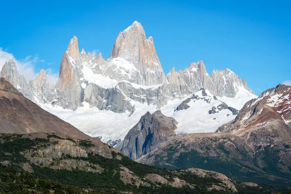 Fitz Roy Vista Limpa Patagônia Argentina Parque Nacional — Fotografia de Stock