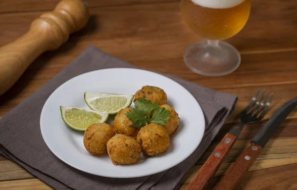 Albóndigas Bacalao Snack Brasileño Tradicional Bunuelos Bacalo —  Fotos de Stock