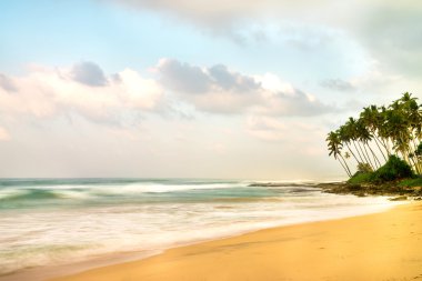 Okyanus plaj. Sunrise, Sri Lanka