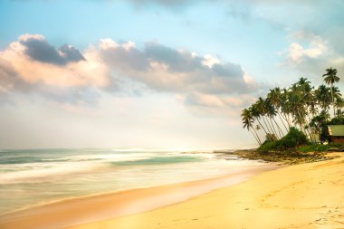 Okyanus plaj. Sunrise, Sri Lanka